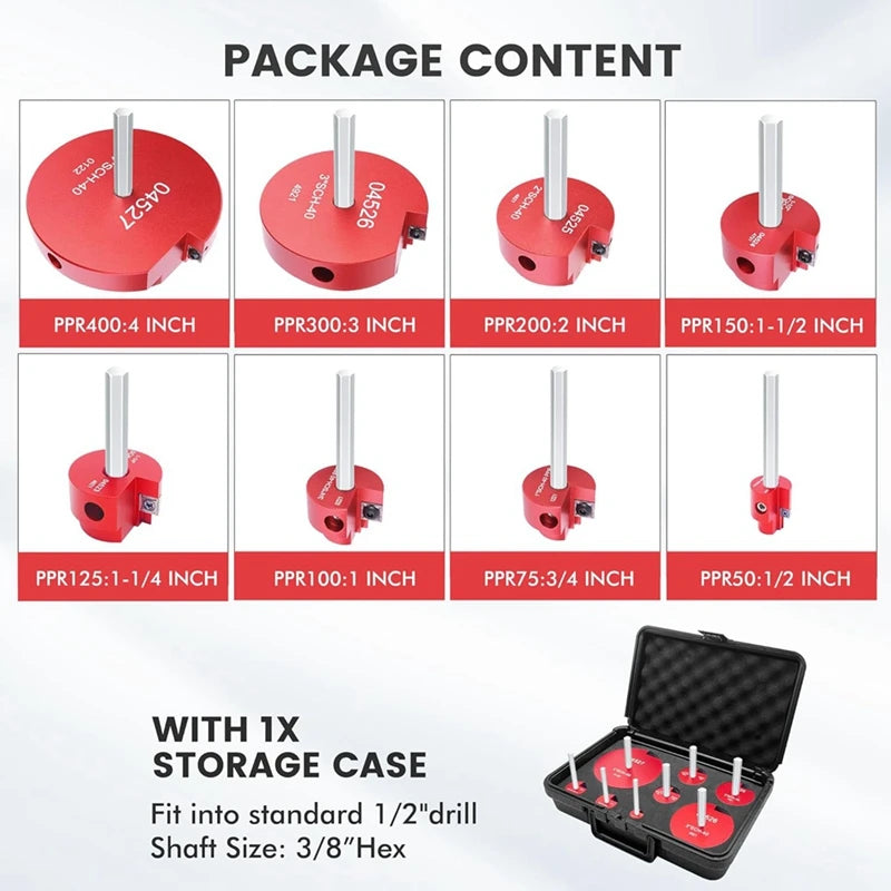 Kit 8 Alésoirs PVC – Pour Perceuse Mandrin 13 mm